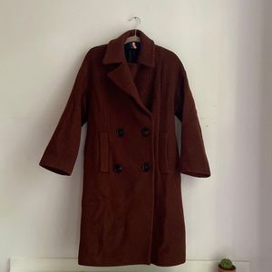 Zara Oversized Dropped Shoulder Pea Coat